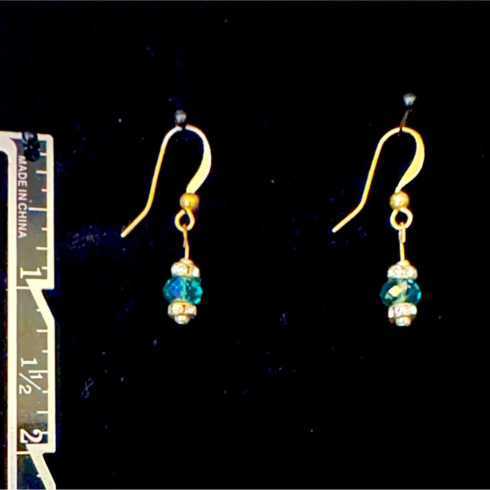 Delicate white and blue Swarovski Crystal Earings